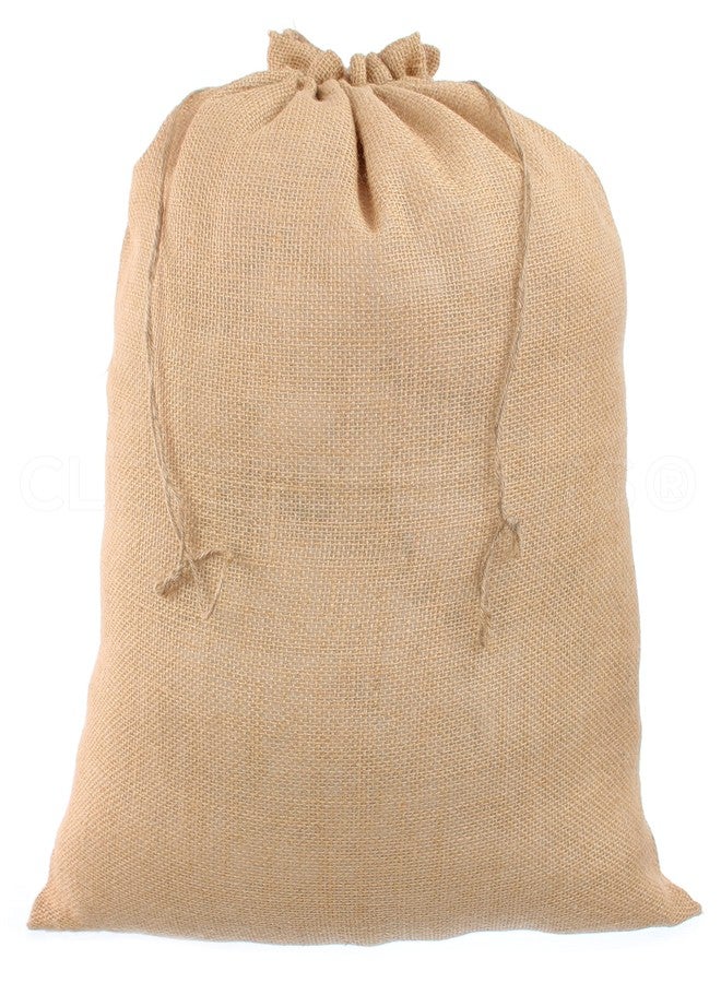 CleverDelights 18" x 24" Burlap Bags - 2 Pack - 18x24 Inch Jute Burlap Drawstring Sacks - Image 1
